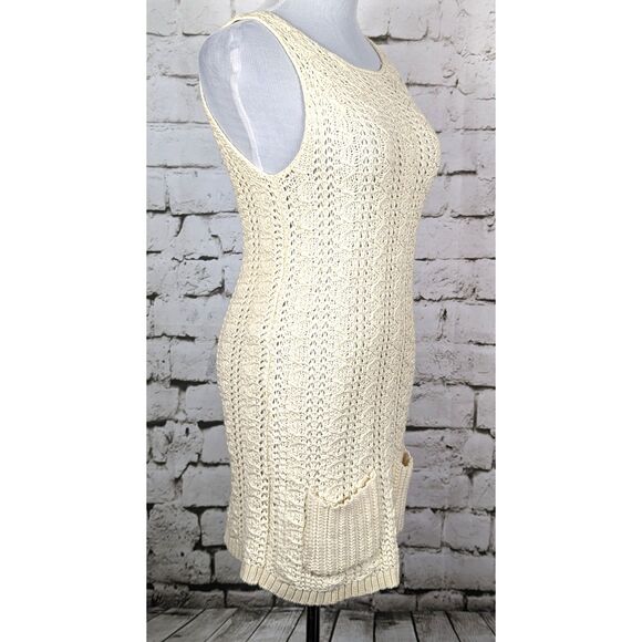 ANTHROPOLOGIE Far Away From Close Wool-Blend Crochet Knit Tank Dress Small - Picture 5 of 8